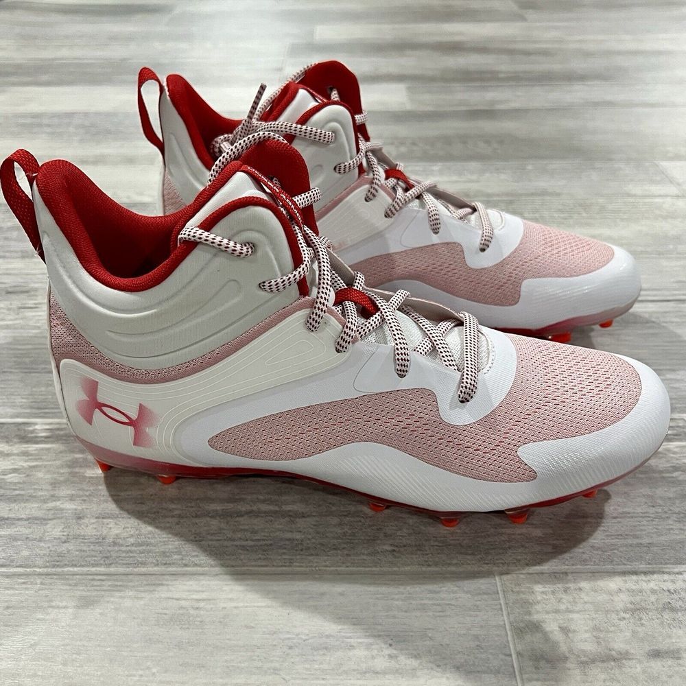 Lacrosse Cleats Under Armour Command MC Mid Red White UA‎ Men's 11 3025639-101